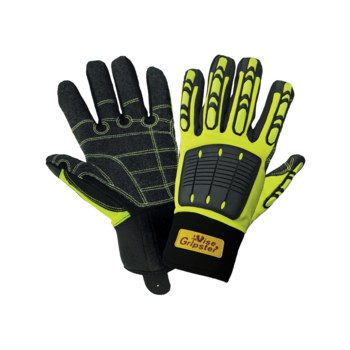 Global Glove Vise Gripster SG9966 Yellow Large Synthetic Leather Work Glove - Rough Finish - SG9966/LG