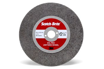3M Scotch-Brite Unitized Aluminum Oxide Deburring Wheel - Coarse Grade - 4 in Diameter - 0.375 in Center Hole - 0.16535 in Thickness - 13230