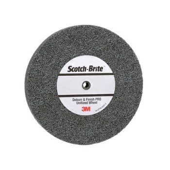 3M Scotch-Brite DP-UW Unitized Ceramic Precision-Shaped Grain Medium Deburr and Finish PRO Deburring Wheel - Medium Grade - 5 in Diameter - 1/4 in Center Hole - 1/2 in Thickness - 65079