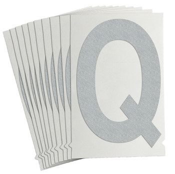 Picture of Brady Quik-Lite White Reflective Outdoor 9750-Q Letter Label (Main product image)