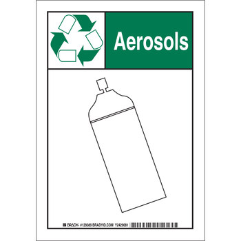 Picture of Brady B-401 High Impact Polystyrene Rectangle White English Environment Sign part number 129388 (Main product image)