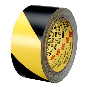 3M 5702 Warning Tape 68829, 1 in x 36 yd, Black / Yellow