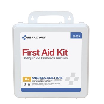 First Aid Only First Aid Kit - 9.38 in Width - 9.38 in Length - 3 in Height - Plastic Case Construction - 092265-90565