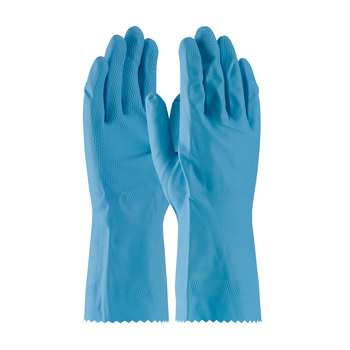 Picture of PIP Assurance 48-L185B Blue XL Latex Unsupported Chemical-Resistant Gloves (Main product image)