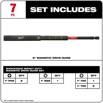 Milwaukee SHOCKWAVE Mag Drive Guide Set 48-32-4518 - Alloy Steel - 50052