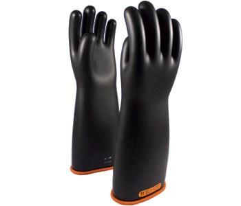 Picture of PIP Novax 155-4-18 Black/Orange 12 Rubber Full Fingered Work Gloves (Main product image)
