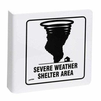 Picture of Brady Prinzing Silk Screened Square White English Severe Weather Sign part number L0SWG4G (Main product image)