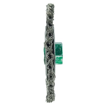 Weiler Roughneck 13134 Wheel Brush - 4 in Dia - Knotted - Stringer Bead Stainless Steel Bristle