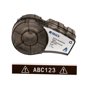 Picture of Brady White on Brown Abrasion-Resistant, Chemical-Resistant, Humidity-Resistant, UV-Resistant, Weather-Resistant 2 M21-500-595-BR All-Weather Printer Ribbon (Main product image)