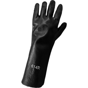 Global Glove 614R Black XL Chemical-Resistant Gloves - 14 in Length - Rough Finish - 614R/XL