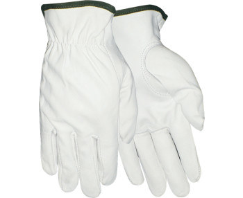 Picture of Red Steer 1760 White Large Grain Goatskin Leather Driver's Gloves (Main product image)