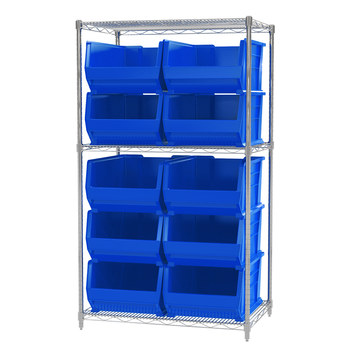 Picture of Akro-Mils AWS24361288 Akrobin 2000 lb Adjustable Blue Chrome Steel Open Fixed Shelving System (Main product image)