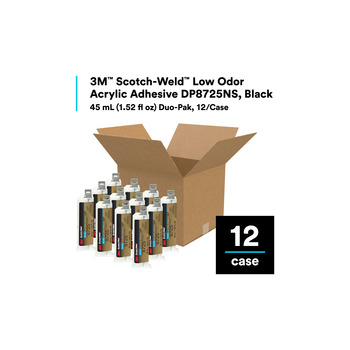 3M Scotch-Weld DP8725NS Black Two-Part Base & Accelerator (B/A) Acrylic Adhesive - 45 ml Duo-Pak - 40967