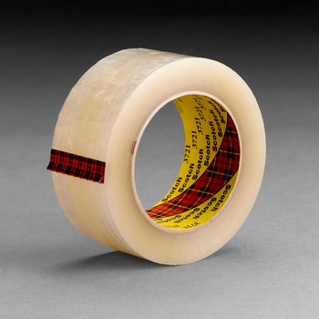3M Scotch 3721 Clear Cold Temperature Box Sealing Tape - 48 mm Width x 1500 m Length - 2.1 mil Thick - 64334