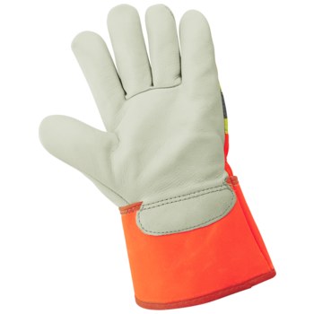 Global Glove Premium-Grade 2950HV Hi-Vis Orange Large Cowhide Cold Condition Gloves - Cold Keep Insulation - 2950HV-9(L)