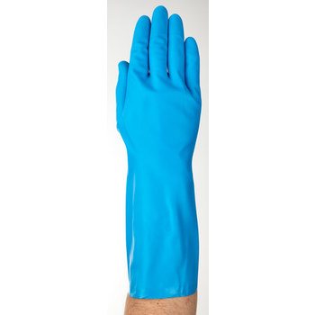 Ansell AlphaTec 37-501 Blue 7.5 Unsupported Powder Free Chemical-Resistant Gloves - Food Grade - 13 in Length - 0.016 in Thick - 13477