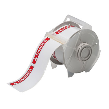 Picture of Brady Red / White Self-Laminating Indoor / Outdoor Vinyl Thermal Transfer 121549 Continuous Thermal Transfer Printer Label Roll (Main product image)