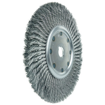 Weiler 09719 Wheel Brush - 12 in Dia - Knotted - Standard Twist Steel Bristle