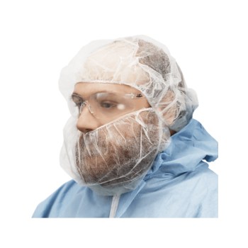 Global Glove FrogWear White Polypropylene Disposable Beard Covers - 18 in Stretched Diameter - 810033-29301