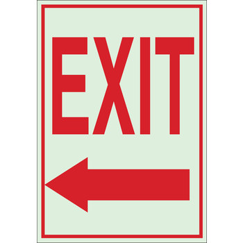 Picture of Brady Bradyglo B-347 Polyester / Polystyrene Rectangle Green English Exit Sign part number 80288 (Main product image)