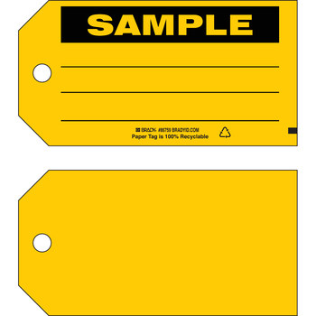 Picture of Brady Black on Yellow Cardstock 86759 Production Status Tag (Main product image)