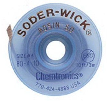 Picture of Chemtronics Soder-Wick - 80-4-10 Rosin Flux Coating Desoldering Braid (Main product image)