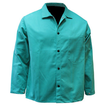 Picture of Chicago Protective Apparel Green Large FR-7A Cotton/Proban Welding Coat (Main product image)