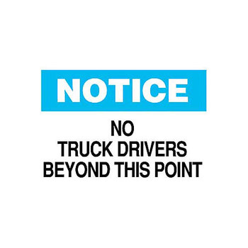 Picture of Brady B-401 High Impact Polystyrene Rectangle White English Truck Driver Instruction Sign part number 25830 (Main product image)