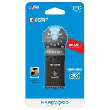 Milwaukee One Fit End Cut Oscillating Japanese Hardwood Blade IBOA220-1 - 1.25 in Width x 0.025 in Thick - High Carbon Steel