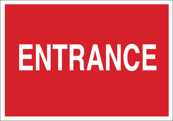 Picture of Brady B-401 High Impact Polystyrene Rectangle Red English Entrance Sign part number 22485 (Main product image)