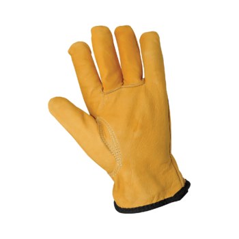 Global Glove CIA3200 Yellow/Orange Large Grain Cowhide Cut-Resistant Glove - ANSI A4 Cut Resistance - CIA3200/LG