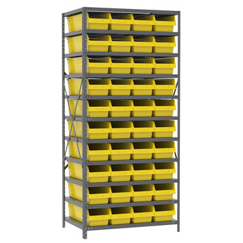 Picture of Akro-Mils AS2479084Y 550 lbs Fixed Yellow Gray Powder Coated Steel 22 ga Open Fixed Shelving (Main product image)
