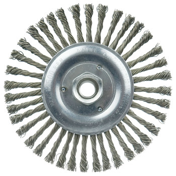 Weiler Vortec Pro 36307 Wheel Brush - 6 in Dia - Knotted - Stringer Bead Steel Bristle