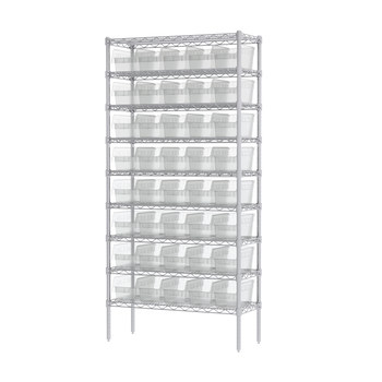 Picture of Akro-Mils AWS143630090SC Shelfmax 2000 lb Adjustable Clear Chrome Steel Open Fixed Shelving System (Main product image)