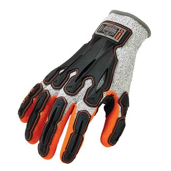 Ergodyne Proflex 922CR Orange/Black Small Cut-Resistant Gloves - ANSI A3 Cut Resistance - Nitrile Full Coverage Coating - 17092