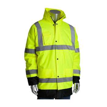 Picture of PIP 343-1755-YEL Black/Yellow 4XL Polyester Cold Condition Coat (Main product image)