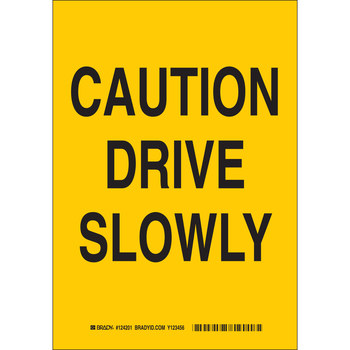 Picture of Brady B-302 Polyester Rectangle Yellow English Stop Signs, Traffic Control Signs & Banners Sign part number 124201 (Main product image)