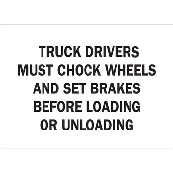 Picture of Brady B-120 Fiberglass Reinforced Polyester Rectangle White English Truck Driver Instruction Sign part number 75215 (Main product image)