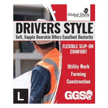 Global Glove 3200DST Gold Large Deerskin Leather Driver's Gloves - Straight Thumb - 3200DST-9(L)