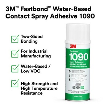 3M Fastbond 1090 7100373512 Contact Spray Adhesive Liquid Aerosol Can Water-based - 76115 - 8.2 oz Net Weight