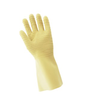 Global Glove FrogWear 190ETC Natural Medium Unsupported Chemical-Resistant Gloves - 13 in Length - Rough Finish - 22 mil Thick - 190ETC-8(M)