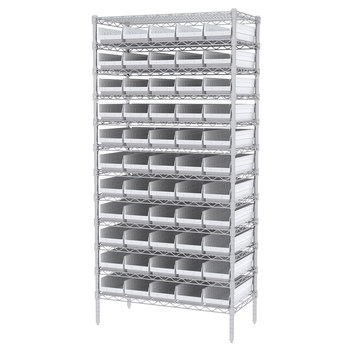 Picture of Akro-Mils AWS183630138 Shelfmax 2000 lb Adjustable White Chrome Steel Open Fixed Shelving System (Main product image)