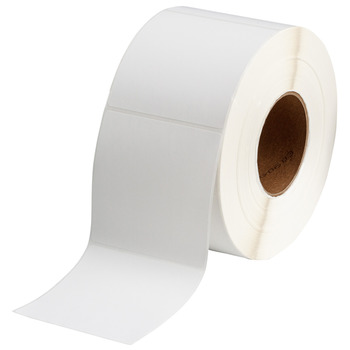 Brady i61-77-402-1.4 Die-Cut Printer Label Roll - 4 in x 4 in - Paper - White - B-402 - 64600
