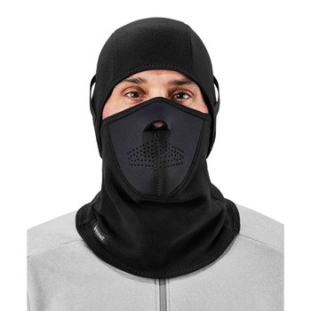 Ergodyne N-Ferno 6827 Black Neoprene/Polyester Fleece Cold Weather Balaclava Hood - Hook & Loop - 720476-16827