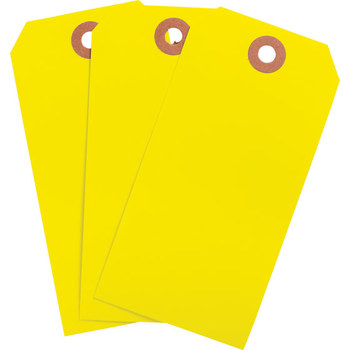 Picture of Brady Yellow Rectangle Cardstock 102139 Blank Tag (Main product image)