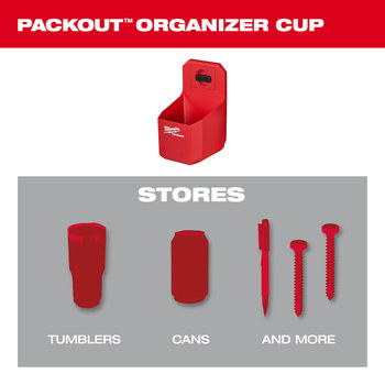Milwaukee PACKOUT 7.25 in Organizer Cup 48-22-8336, Polymer/Steel