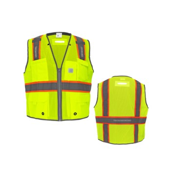 Global Glove FrogWear High-Visibility Vest GLO-15LED - Size Large - Yellow/Green - GLO-15LED LG