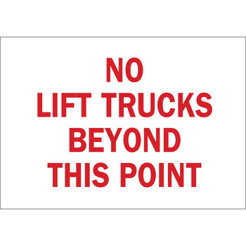 Picture of Brady B-302 Polyester Rectangle White English Truck & Forklift Warehouse Traffic Sign part number 89136 (Main product image)