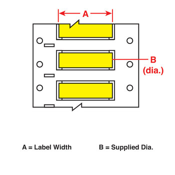 Brady PermaSleeve 2FR-1500-2-YL Die-Cut Printer Sleeve - 2 in x 2.433 in - Polyolefin - Yellow - B-344 - 91836