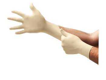 Microflex High Five L78 Tan Large Powdered Disposable Gloves - Industrial Grade - L783